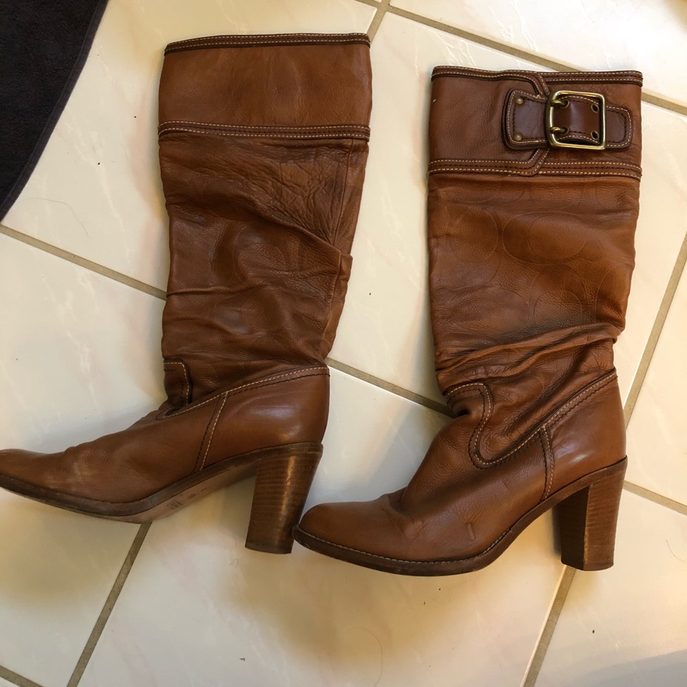 Coach slouchy womens heeled boots sz 6.5